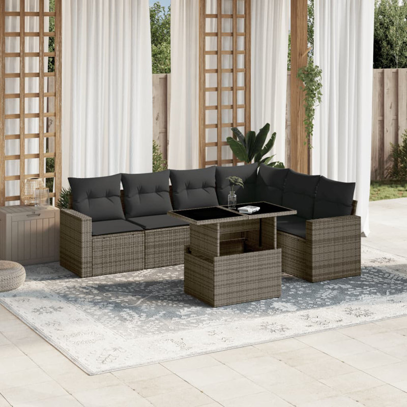 Grand canapé modulaire en rotin PE Vidaxl