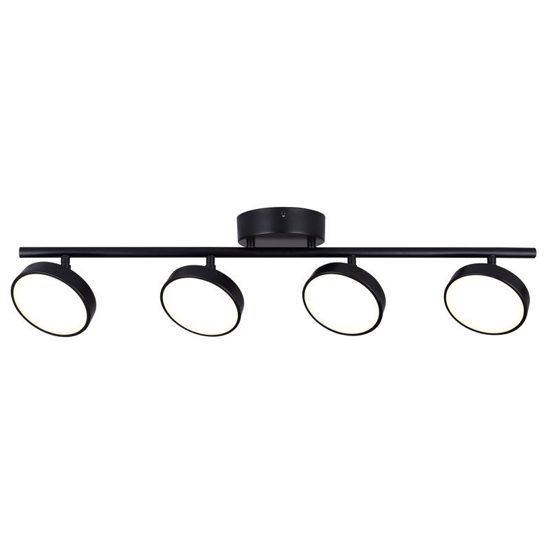 Fixed Track Track Kit with Dimmable and Adjustable Head, 6" H x 25" L, Black