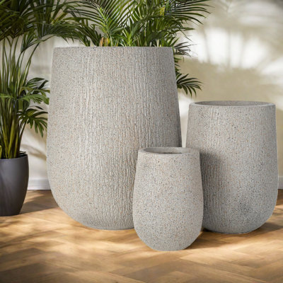 Ensemble de pots à fleurs modernes et légers Mgo, forme polyvalente pour l'extérieur et l'intérieur