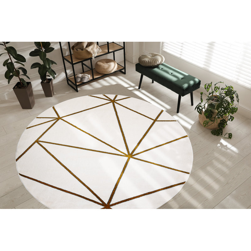 Rockvale Geometric Area Rug, Round 120cm