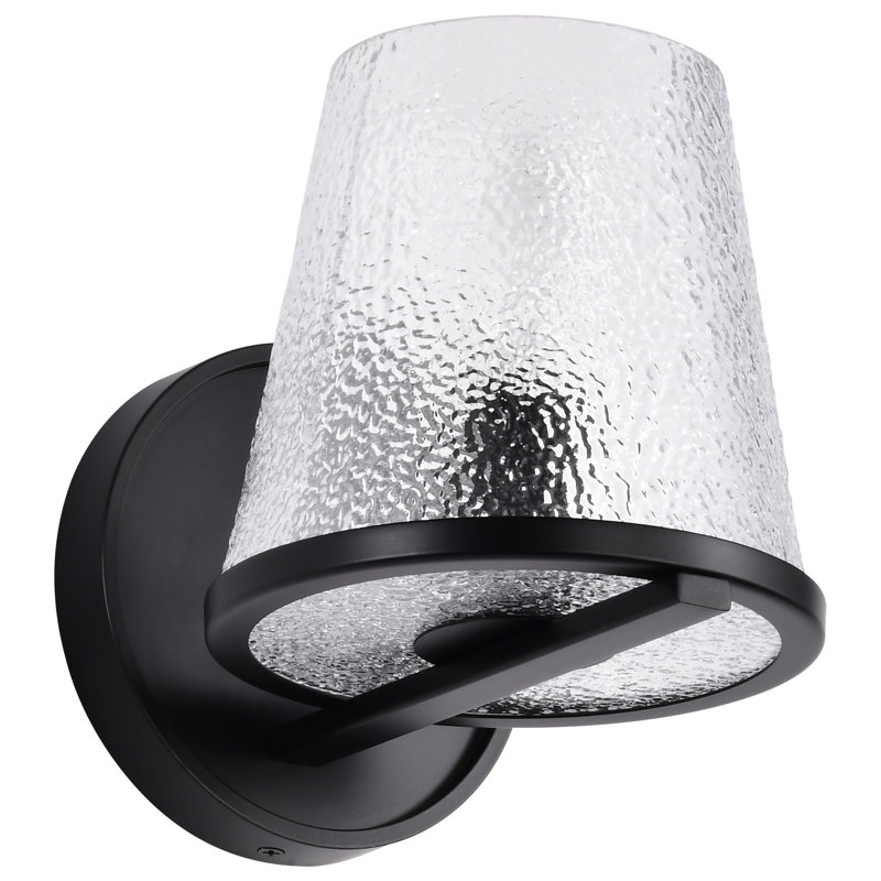 Sluis - 1 Light Vanity - Hammered Glass, Black