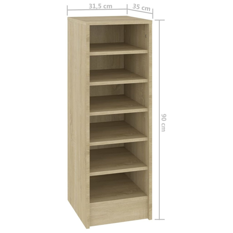 Shoe Cabinet 31.5x35x90 cm Engineered Wood, Sonoma Oak