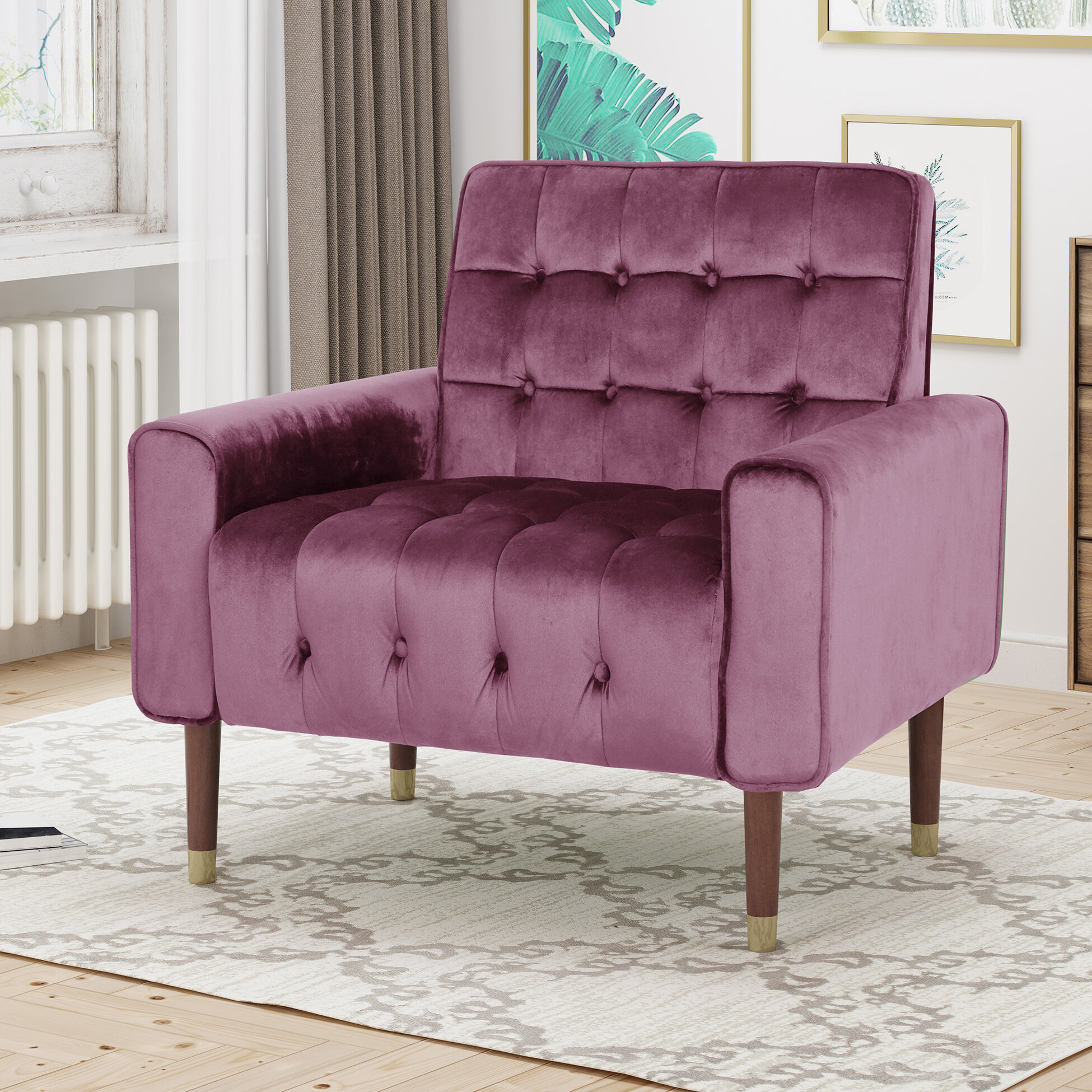 Mercer41 Wyton Velvet Armchair & Reviews | Wayfair