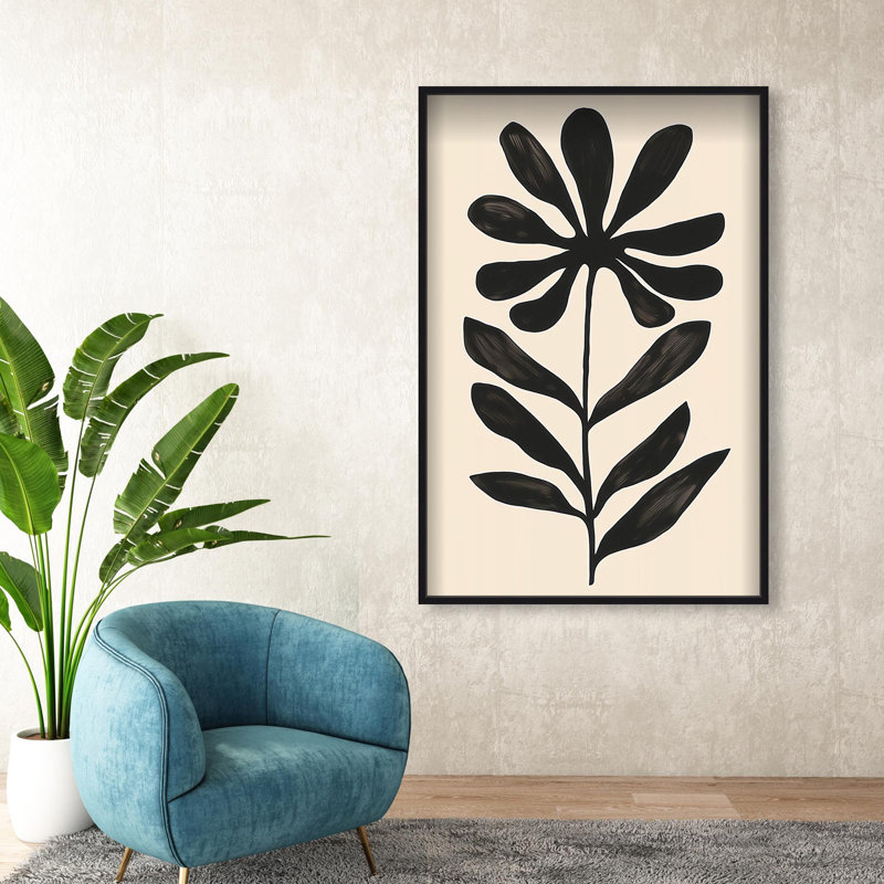 Oliver Gal Fronds of Nightfall II Abstract - Luxury Shadowbox Framed Wall Art, Black, 46.5" H x 31.5" W