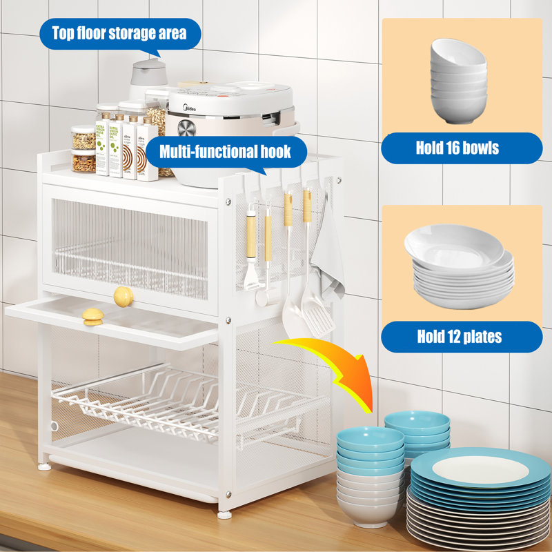 Zakary 3-Tier Carbon Steel Dish Drying Rack