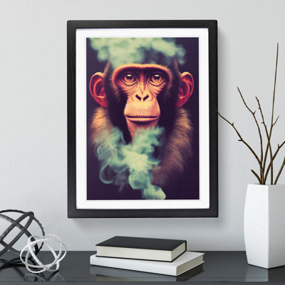 Monkey in the Smoke - Framed Print