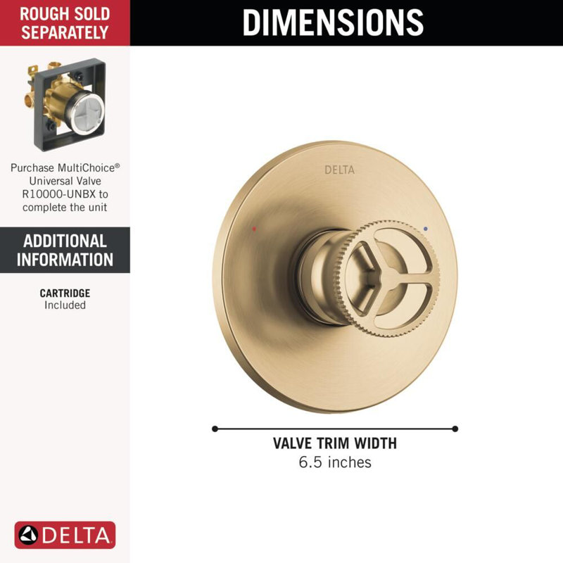 Trinsic Single-Function Valve Trim Kit, Shower Handle Trim kit, Champagne Bronze