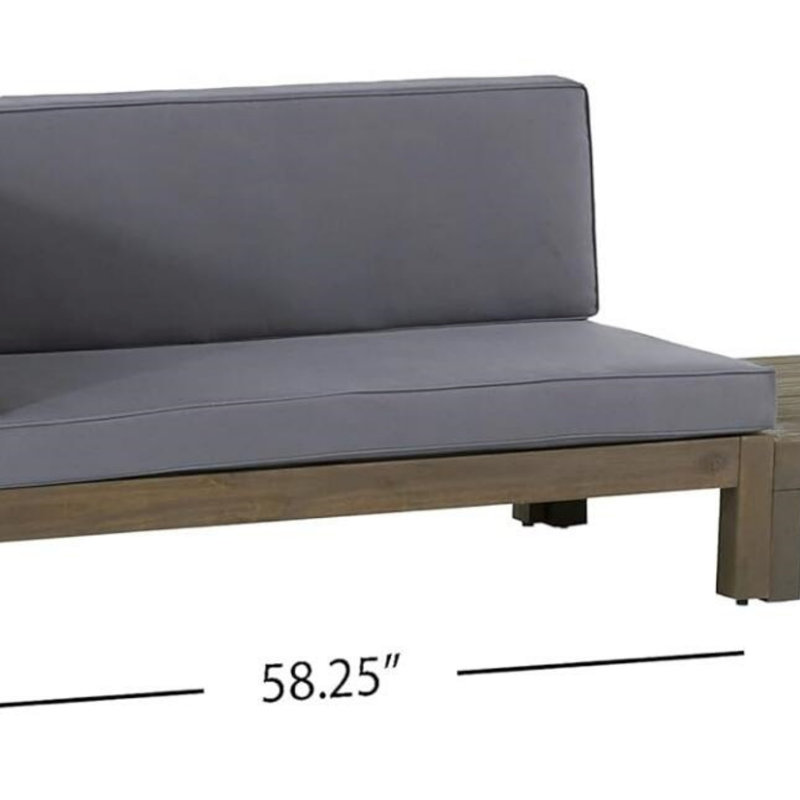 Banc d'angle en X avec table basse