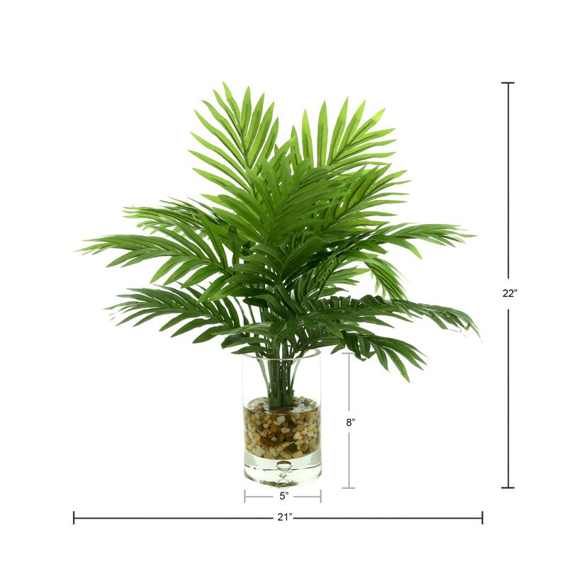 Rockwood Faux Palm Plant in Glass Vase