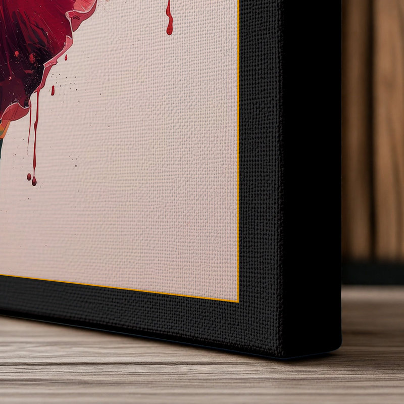 Crimson Iris Botanical - Wrapped Canvas, 18x12 - 45.7 x 30.5 cm, Black Border