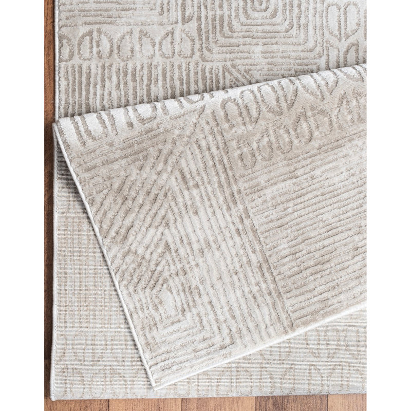 2 pi Tapis X 3 en beige, design élégant, 100% teint, pour un usage quotidien, aspect dinde, peu d'entretien,