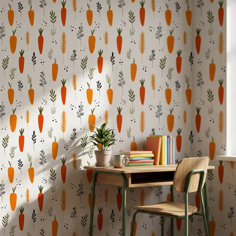 Adhésif mural feuilles de blé amovible Carrots