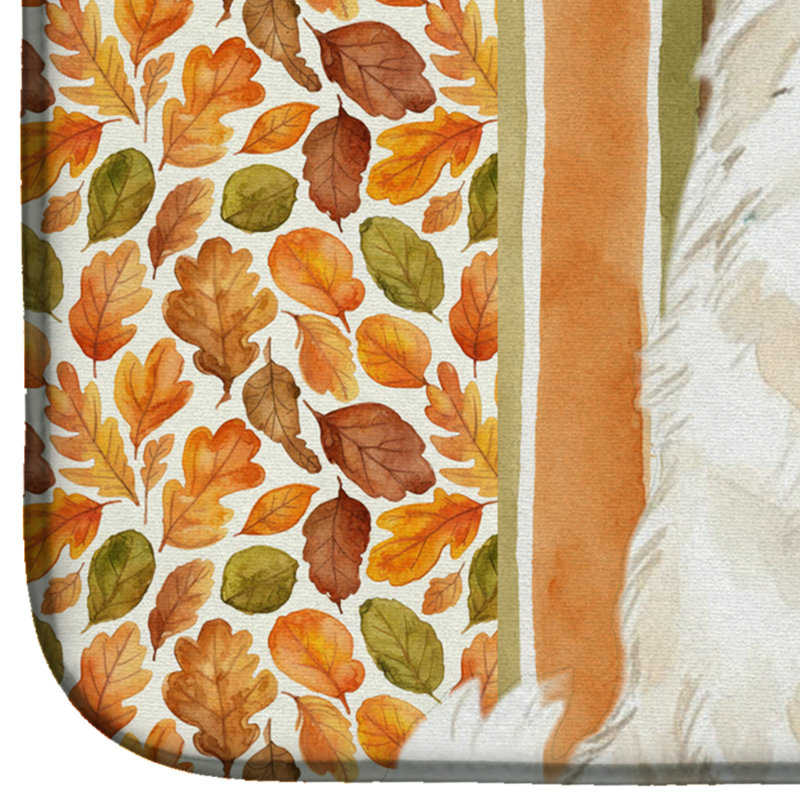 Cream Samoyed Heirloom Fall Dish Drying Mat