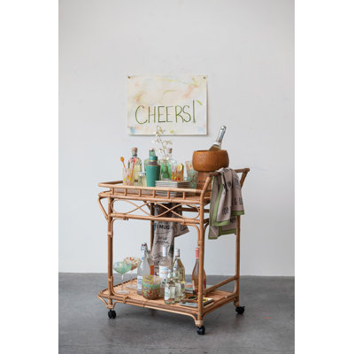 Bunnell Rattan Bar Cart