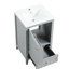 Meuble-lavabo de 20 pouces avec lavabo, gris, conception autoportante moderne, finition peinte simple, porte à fermeture douce, un tiroir, rangement à deux niveaux, autoportant, espace de rangement, métal en céramique, acier inoxydable-130087806
