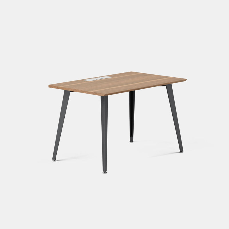 Office Desk, 30" H x 48" W x 24" D, Walnut, Charcoal