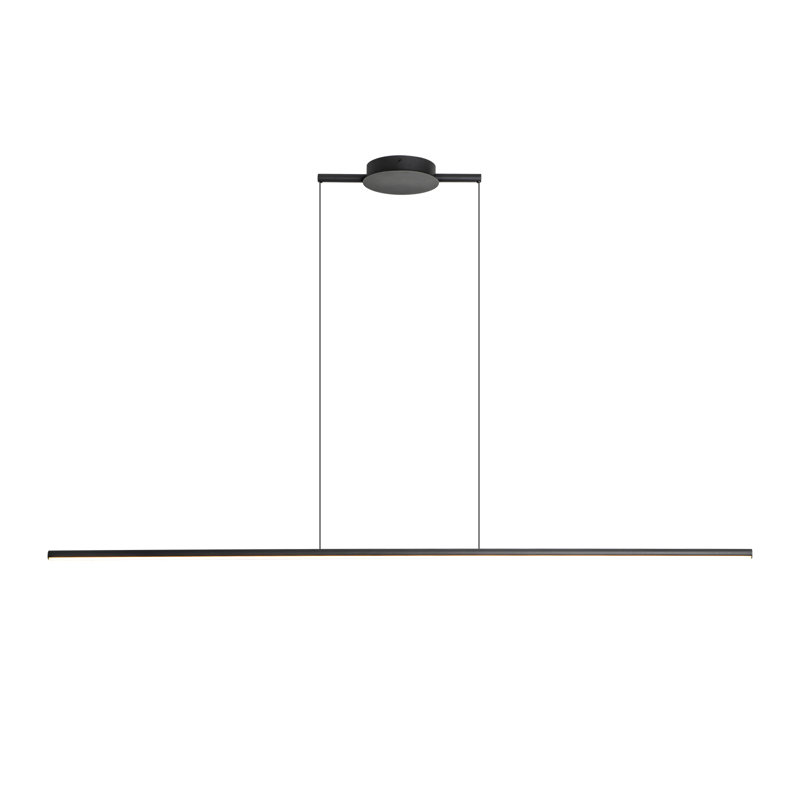 Luminaire suspendu linéaire à 1 lumière pour îlot de cuisine Jerger, Matte Black, H 2,95 po x l 47,24 po x P 0,67 po, 3000 K