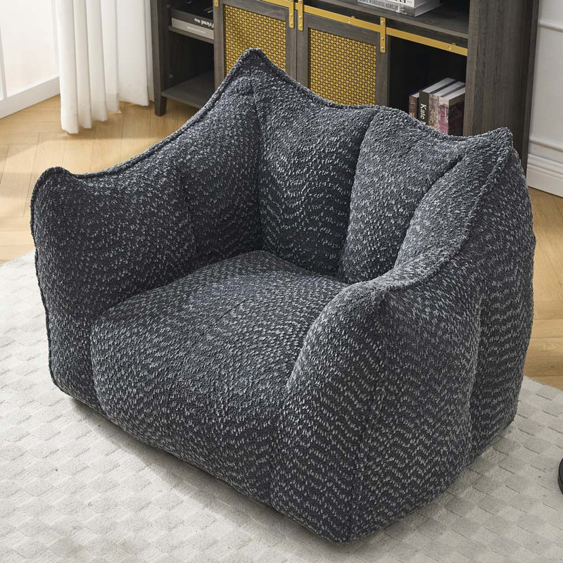 Chenille Bean Bag Chair, Black