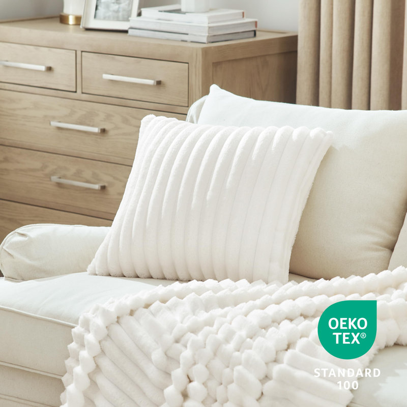 Housses de coussin à rayures, Blanc