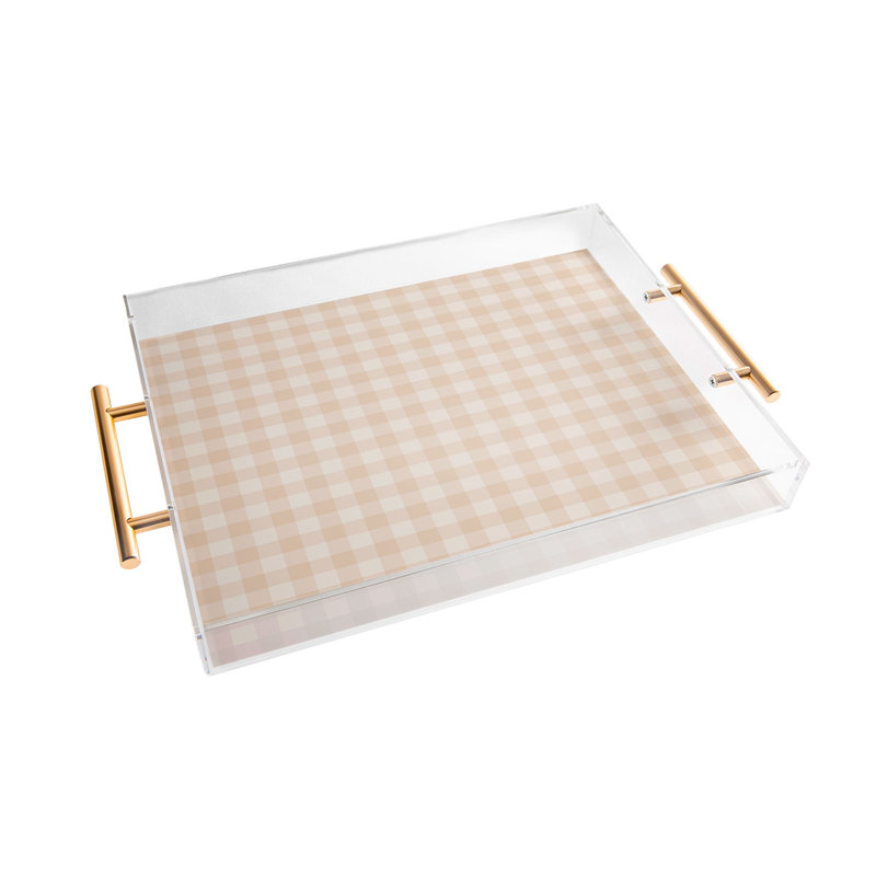 Plateau en acrylique Cassidy Rae Marietta, Guingan, Beige