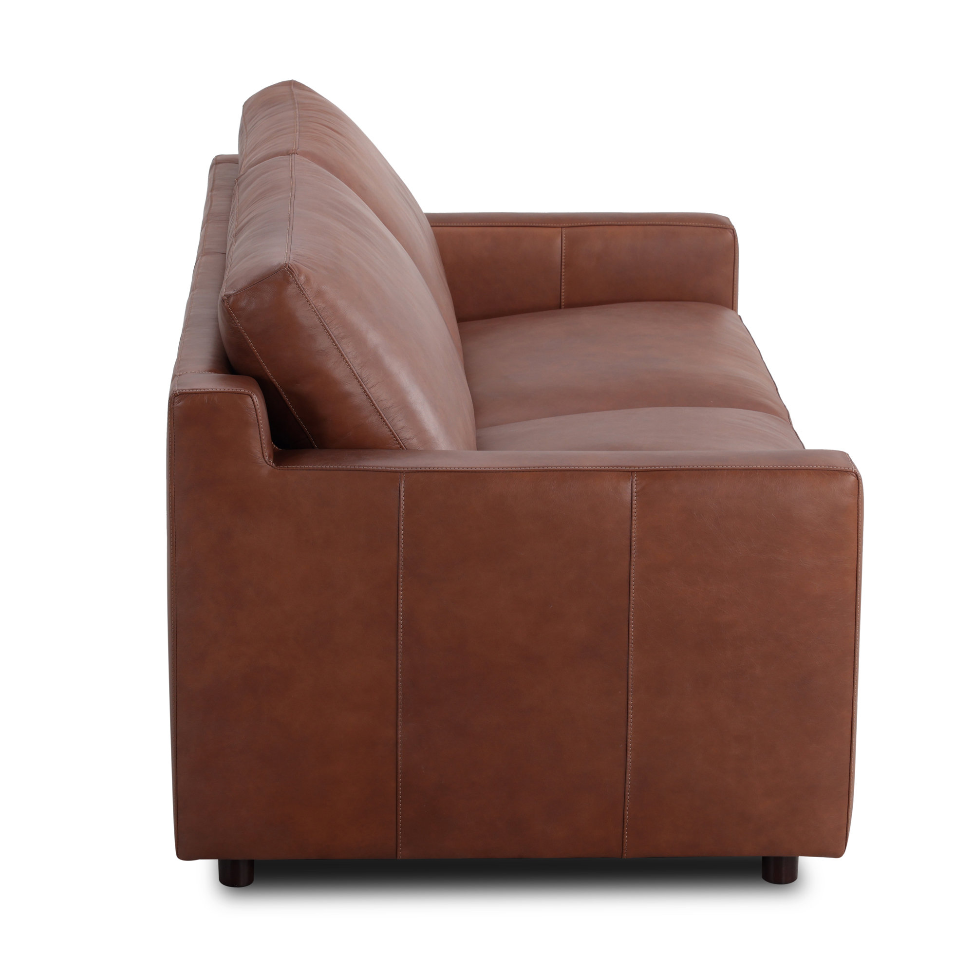 Belgrade 84'' Top Grain Leather Sofa, Vintage Brown Top Grain Genuine Leather