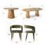 Ensemble de salle à manger extensible Modern 47 "à 83" avec fauteuils rembourrés en velours-130066553-130066555