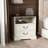 White Compact Nightstand Cabinet With Antique Bronze Pulls-369094753