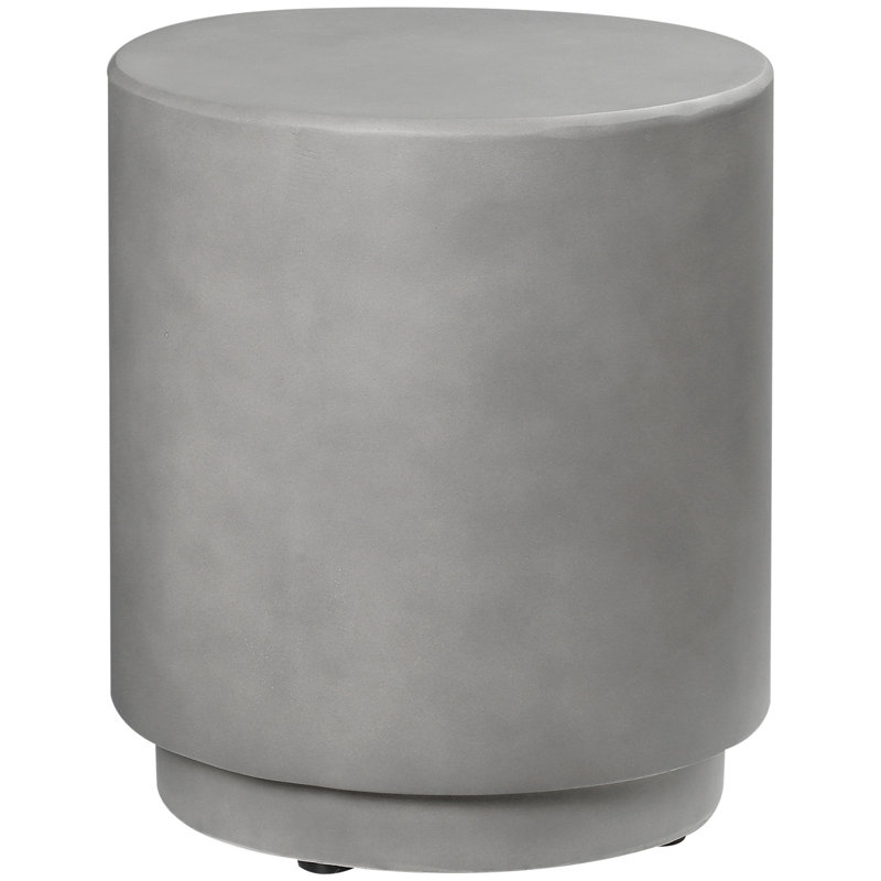 Table d'appoint ronde en béton léger avec pieds réglables, Gris