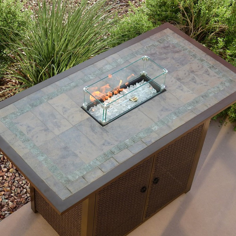 Rectangle Steel Propane Smokeless Fire Pit