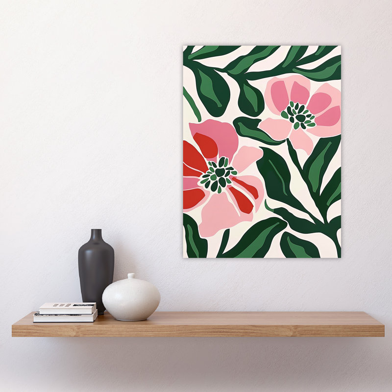 Wall Art Print Abstract Flower Pattern Pink Bloom Detail Poster