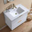 Ensemble de meuble-lavabo simple mural moderne 30 po blanc mat