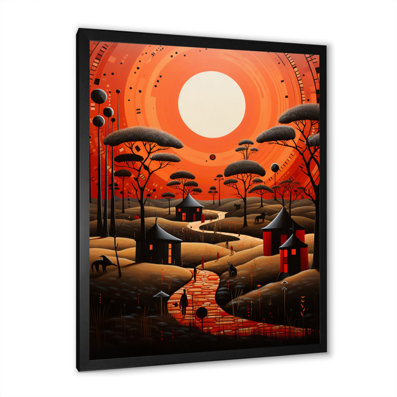 «Tamsir African Tribal Rhythms XIII», reproduction sur toile, Cadre simple noir, H 32 po x l 16 po x P 1 po