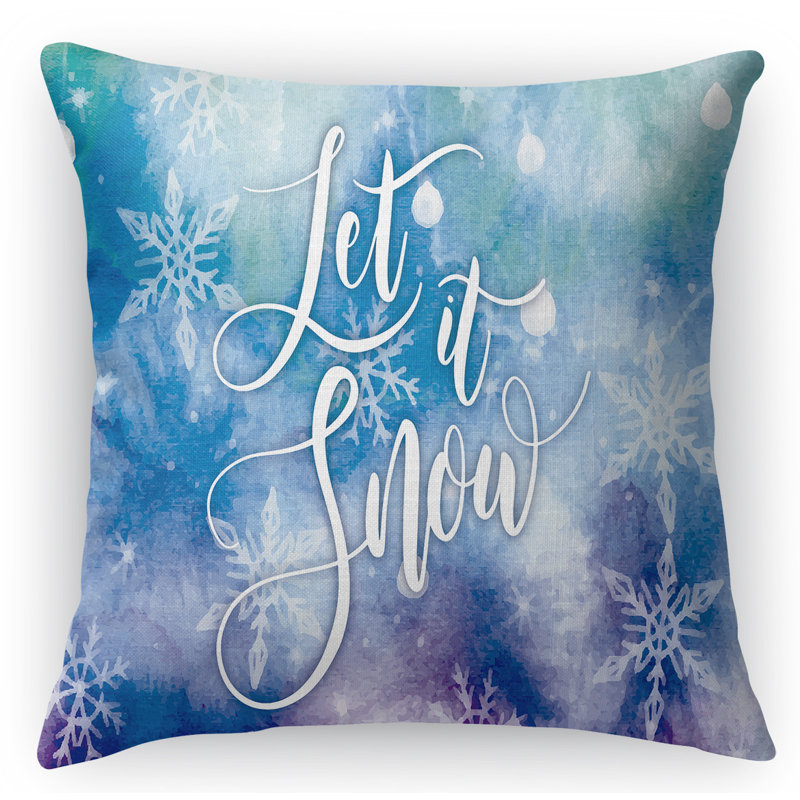 Coussin décoratif intérieur / extérieur Let it Snow Let It Snow, 16 po x 1 po, Carré