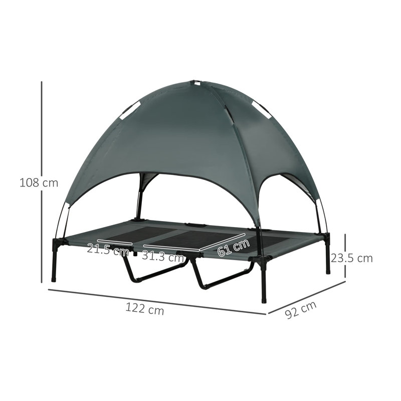 Elevated Dog Bed Cooling Raised Pet Cot, Grey, 108cm H x 122cm W x 92cm D