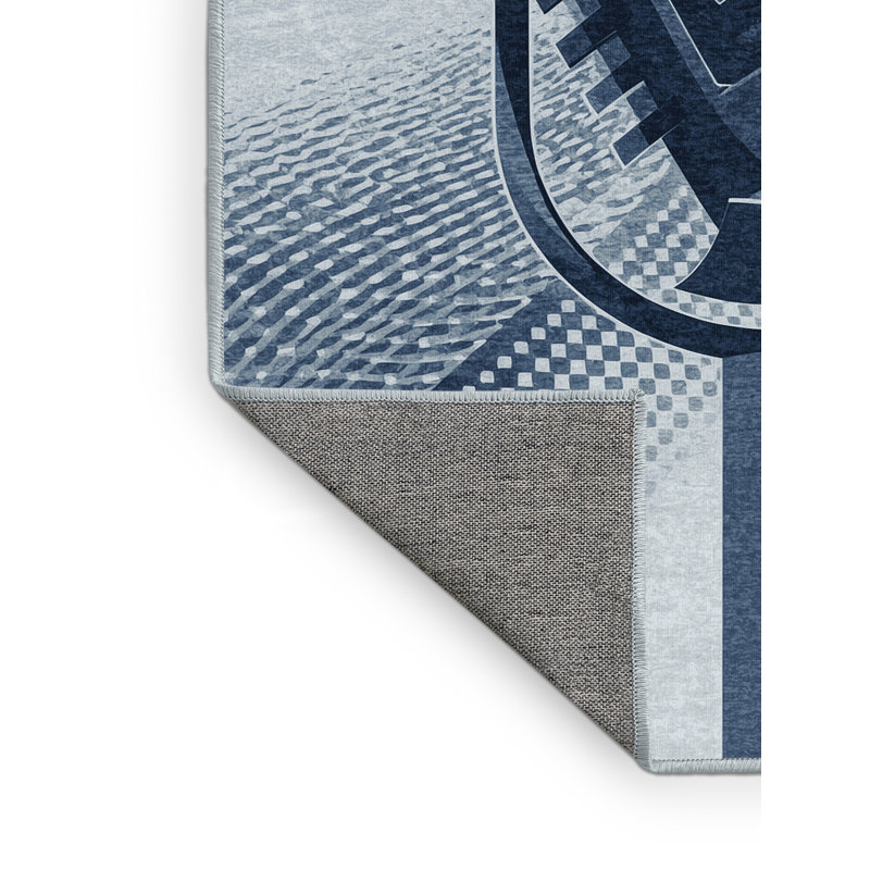 Tapis gris moderne lavable à la machine à motif de micro Pacen moderne et contemporain - Reliure bleu ciel, 2x5