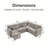 97 Inch L-Shaped Corner Sectional Sofa Couch With Seat And Storage Ottoman,Chenille Fabric Corner Couch With 7 Seats & 2 Pillows For Living Room-1871858931