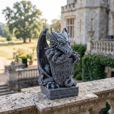 Arthurian Dragons Shield Statue