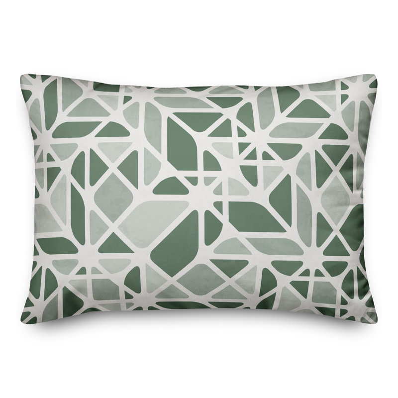 Abstract Outdoor Throw Pillow, Green