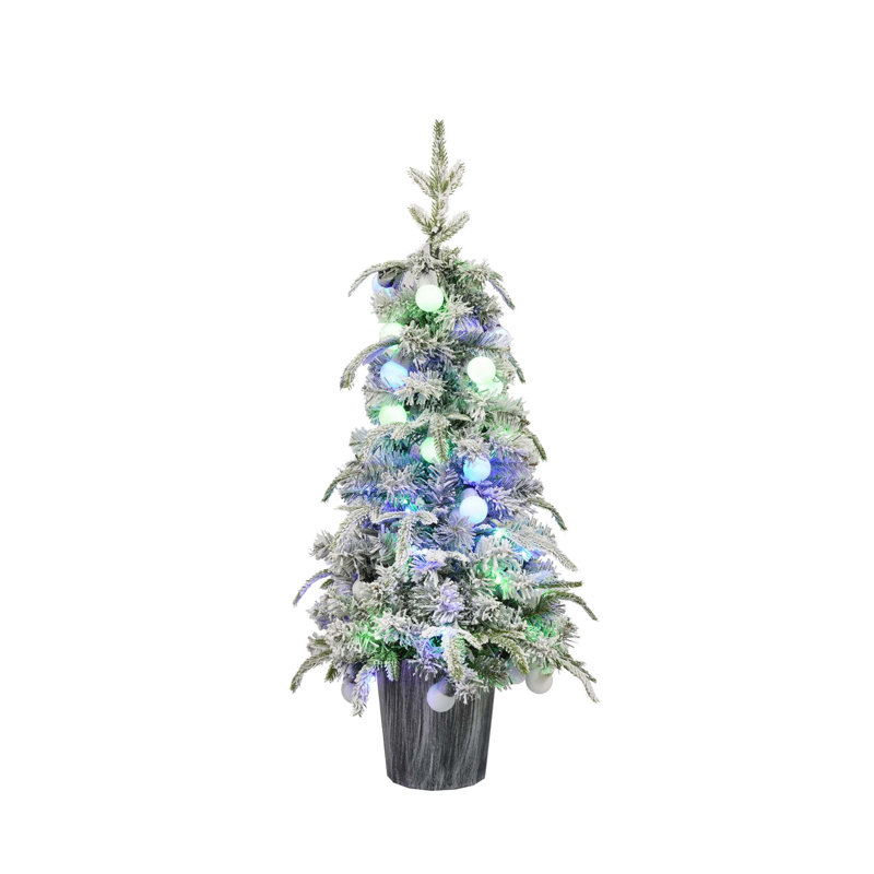Ensemble de 2 sapins de Noël candy illuminés, arbre artificiel 3 pi avec lumières blanc chaud