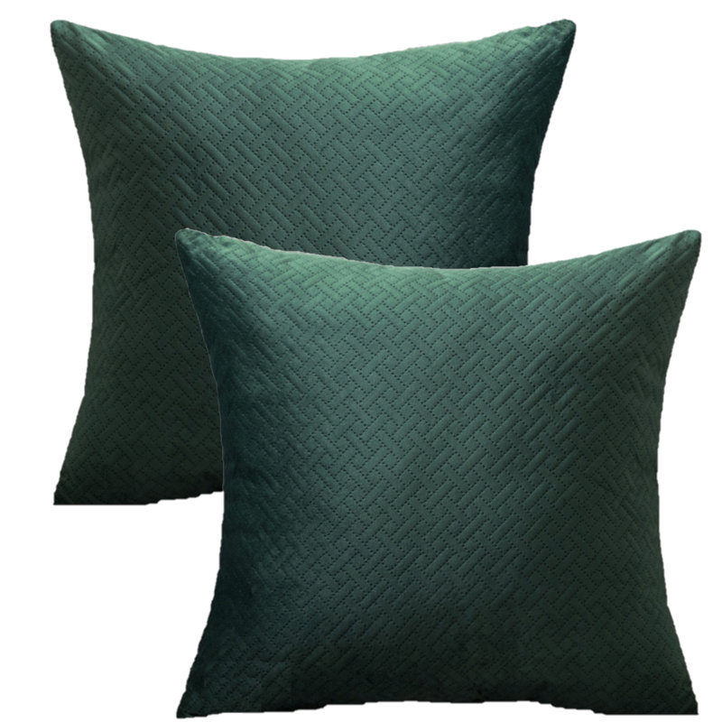 Housse de coussin carré en velours , Vert