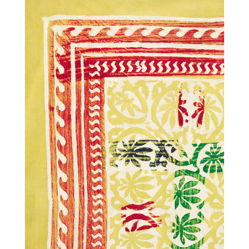Floral 100% Cotton Tablecloth, Yellow, 108" x 72"