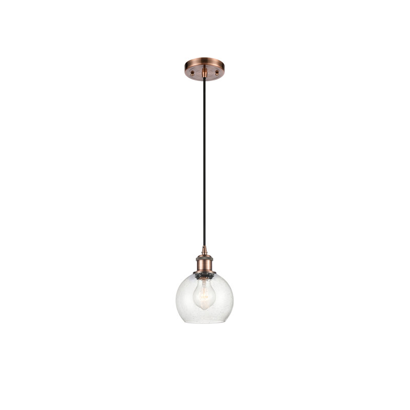 Luminaire suspendu sphérique 1 lumière Roxane, Ampoule non incluse, Cuivre antique