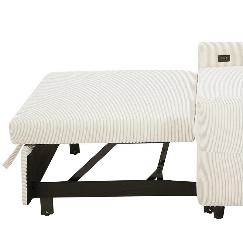 Causeuse à accoudoirs carrés 56,23 po Velko, Beige