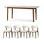 Ensemble de table de salle à manger rectangulaire en bois massif fritté pour 4 personnes-110584239