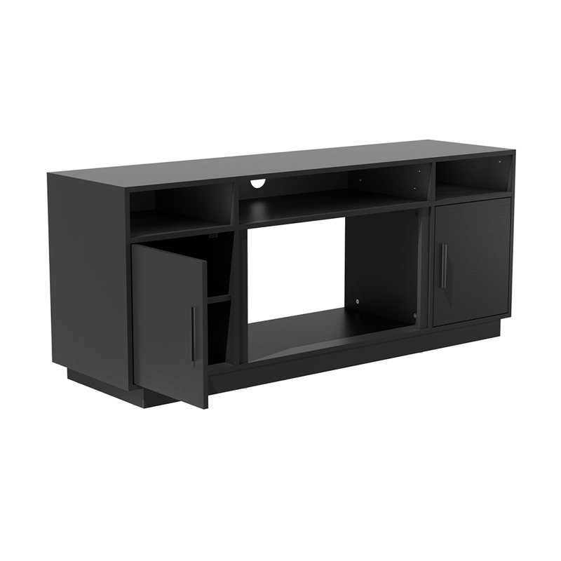 Brayden Studio 147cm W Black Electric Fireplace with 5120 BTU