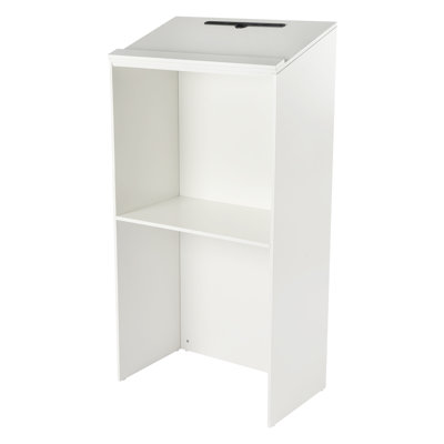 Meuble de présentation portatif avec tablettes spacieuses (blanc)