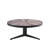 Burdett Mid-Century 33.5 In. Round Maroon Coffee Table With Tempered Glass Top