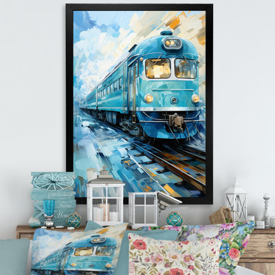 " Teal Train Geometric Momentum II "