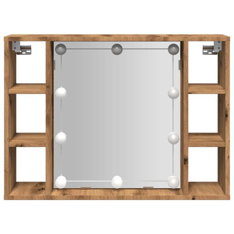 Ayarie Framed Mirrored Bathroom Cabinets, Artisan Oak