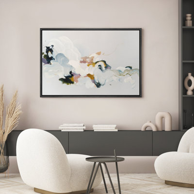 Neutral Abstract Wall Art Framed Canvas Print Bedroom Wall Decoration